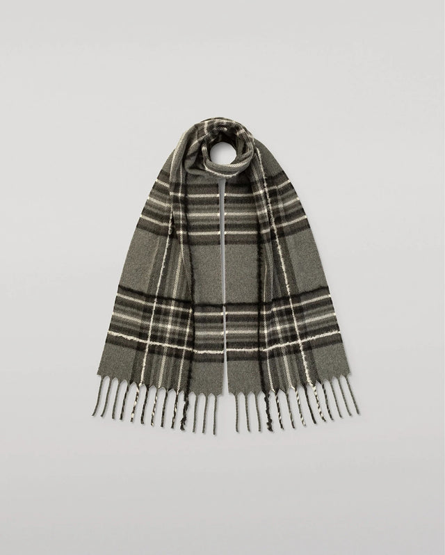 95% Wool 4% Cashmere 1% Silk Woven Scarf 180x30 - GREY
