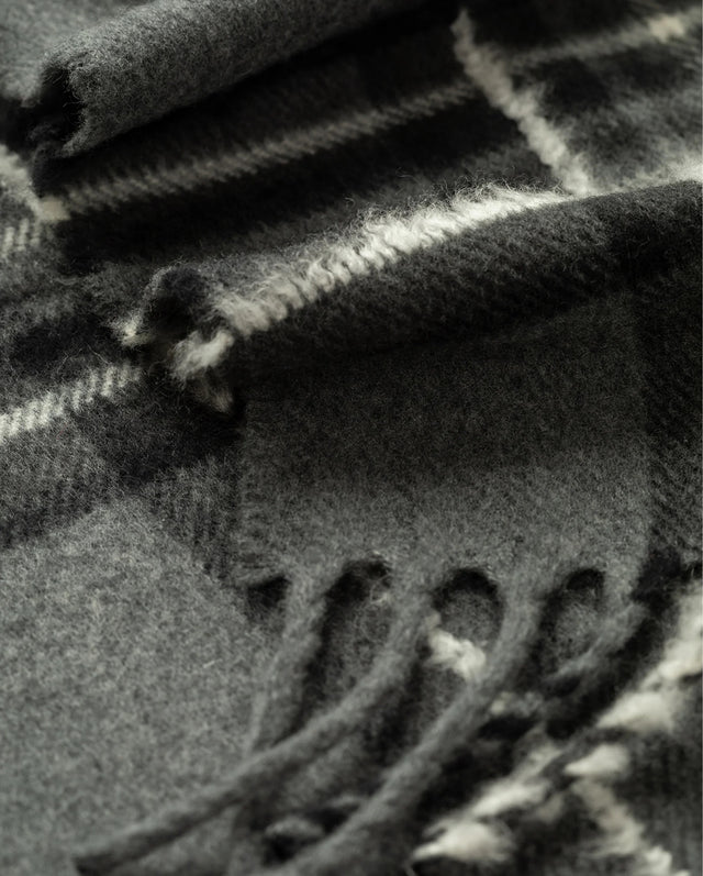 95% Wool 4% Cashmere 1% Silk Woven Scarf 180x30 - GREY