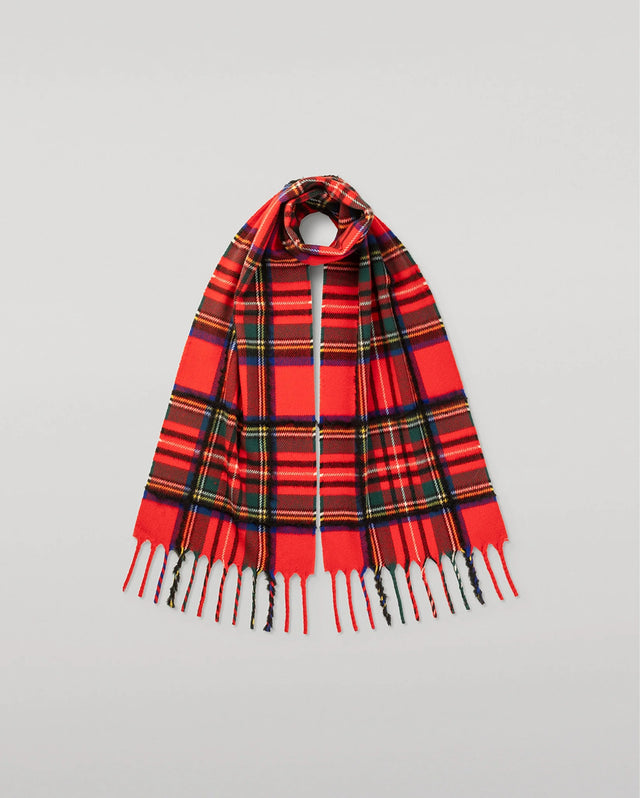 95% Wool 4% Cashmere 1% Silk Woven Scarf 180x30 - RED