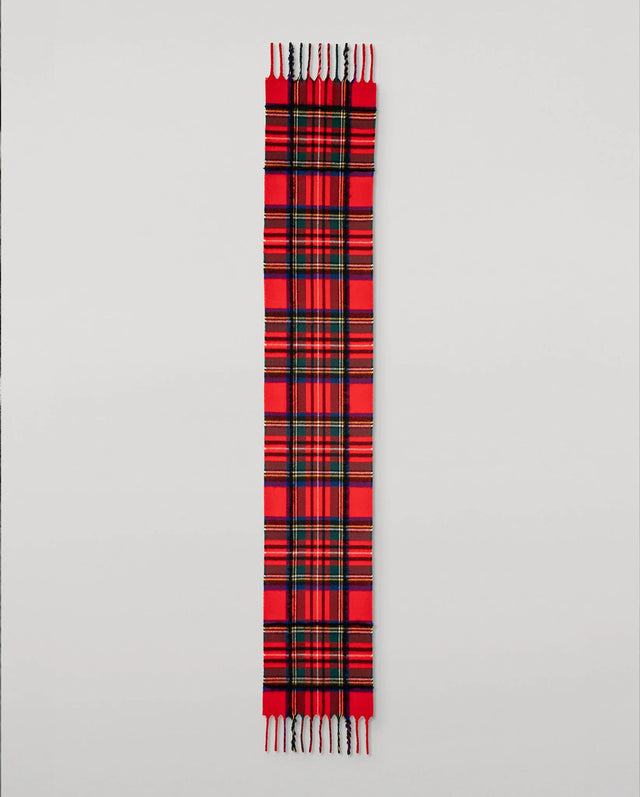 95% Wool 4% Cashmere 1% Silk Woven Scarf 180x30 - RED