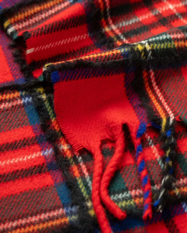95% Wool 4% Cashmere 1% Silk Woven Scarf 180x30 - RED