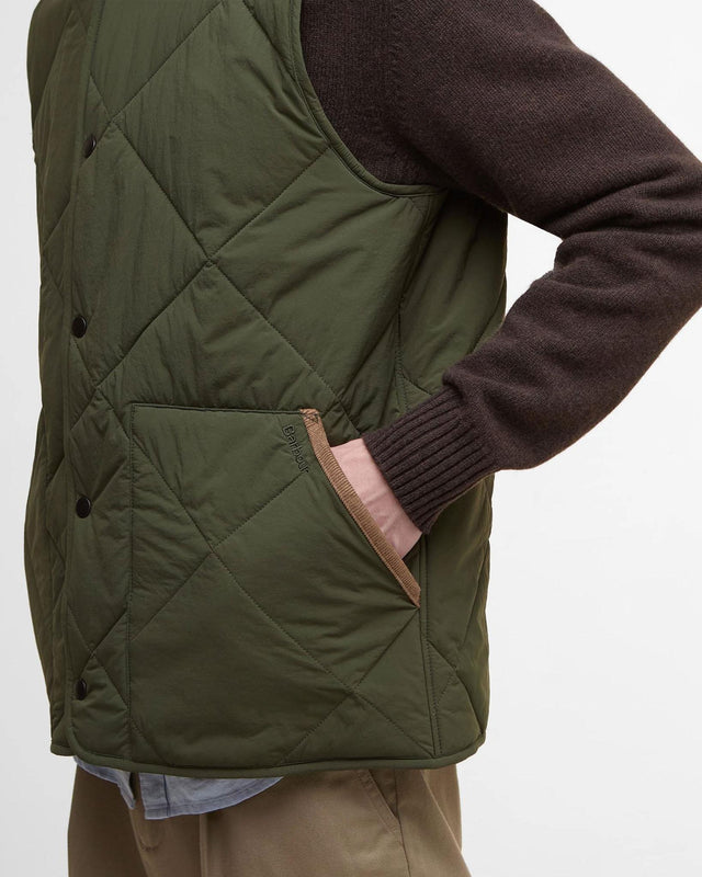 MODIFIED LIDDESDALE QUILT GILET - OLIVE MGI0299OL52 -OLIVE BARBOUR 