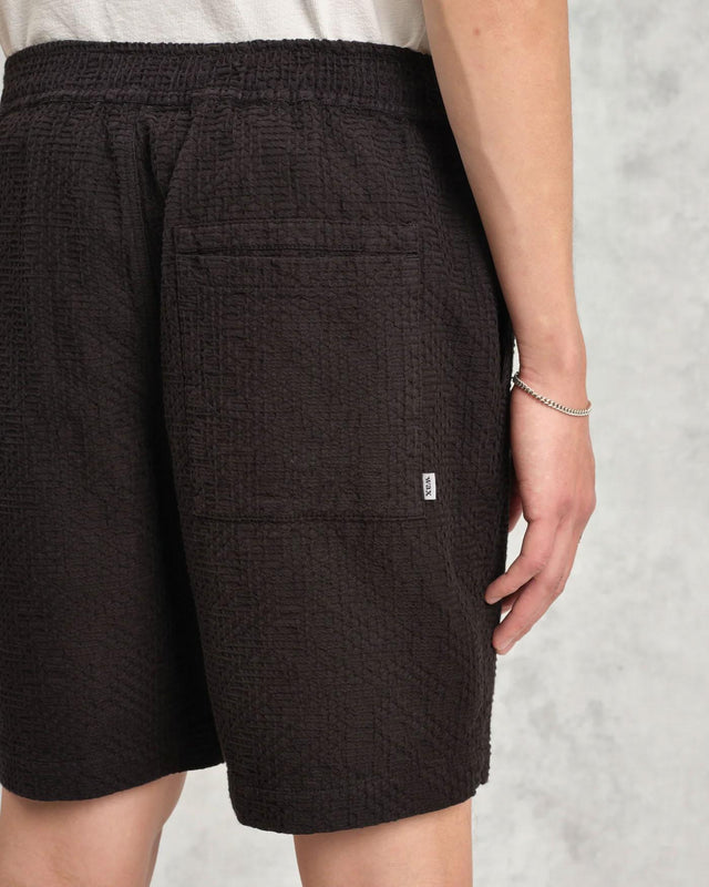 KURT SHORT HONEYCOMB DOBBY - BLACK SS25-STS-KUR-BRV-BLK -BLACK WAX LONDON 