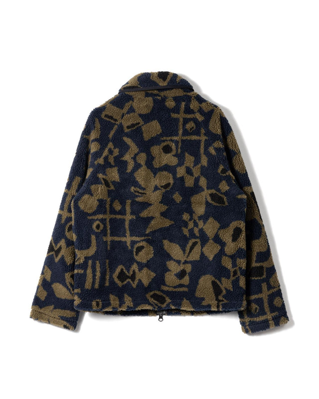 SHAPES BORG TATE FLEECE - NAVY/ KHAKI AW25-JKT-TAT-BZT-NVK -NAVY/KHAKI WAX LONDON 