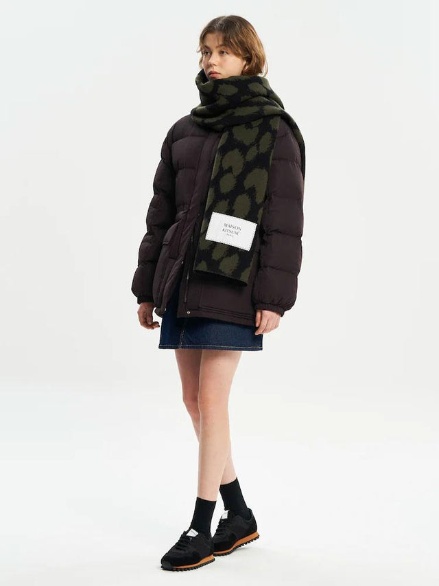 LEOPARD SCARF - LEOPARD KHAKI/BLACK LW06204WA0021 LEOPARD KHAKI/BLACK Maison Kitsune 