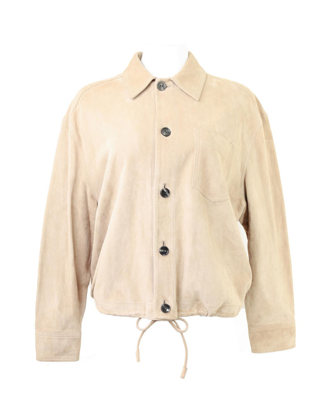 OVERSHIRT WITH WAIST DRAWSTRING - CHAMPAGNE