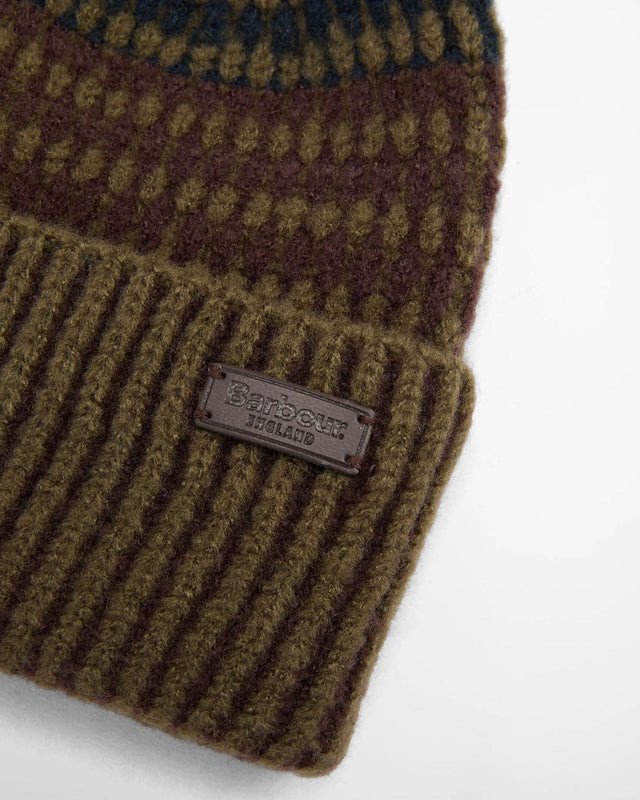 HARRAY BEANIE HAT - OLIVE/ FIRED BRICK MHA0864OL71 -OLIVE/FIRED BRICK BARBOUR 