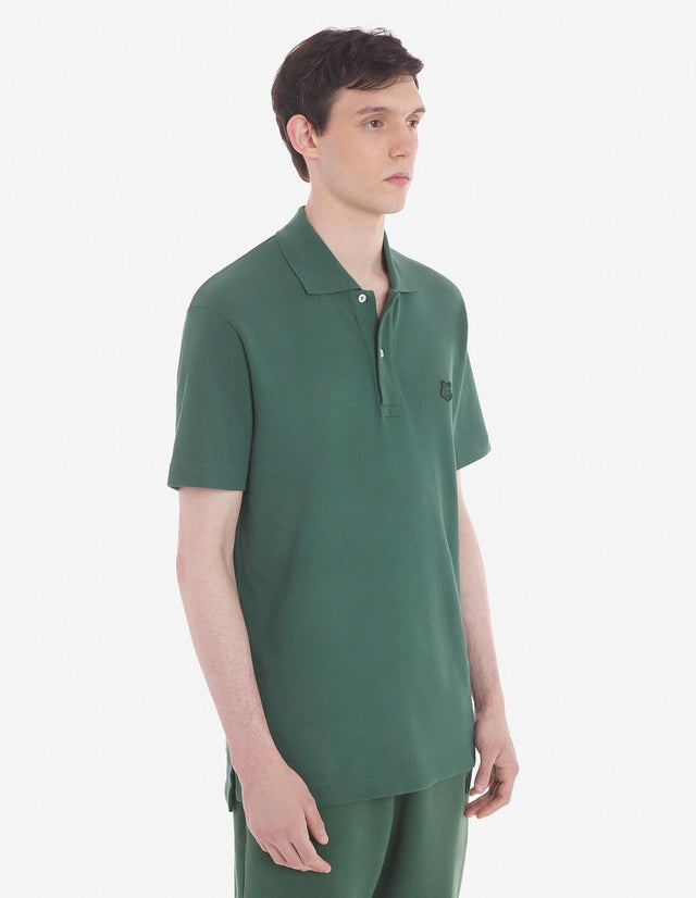 BOLD FOX HEAD PATCH COMFORT POLO - BOTTLE GREEN