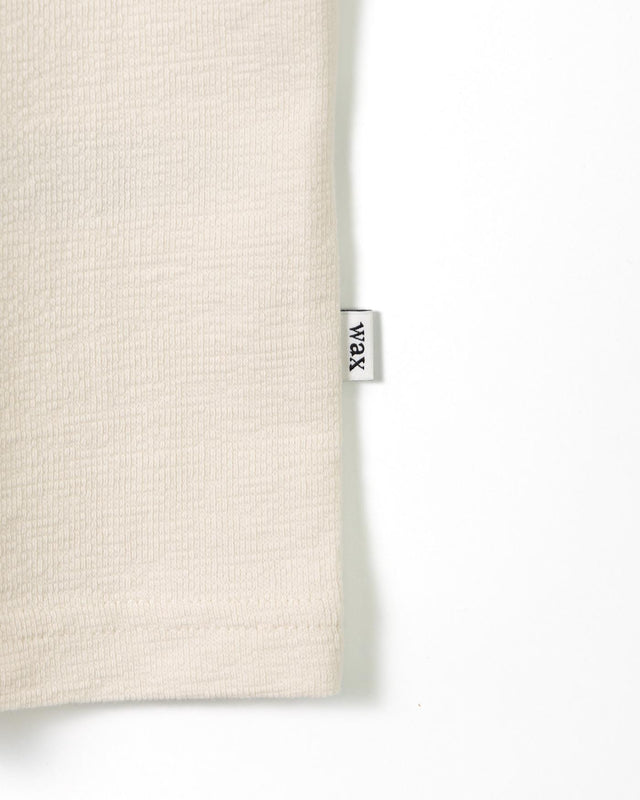 DEAN TEXTURED T-SHIRT - ECRU WI00-TEE-DEA-APF-ECR ECRU WAX LONDON 