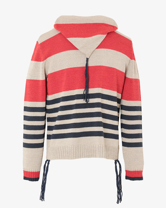 STRIPE HOODED JUMPER - RED LANDSCAPE STRIPE CGSS24CKNJU49 RED LANDSCAPE STRIPE CRAIG GREEN 