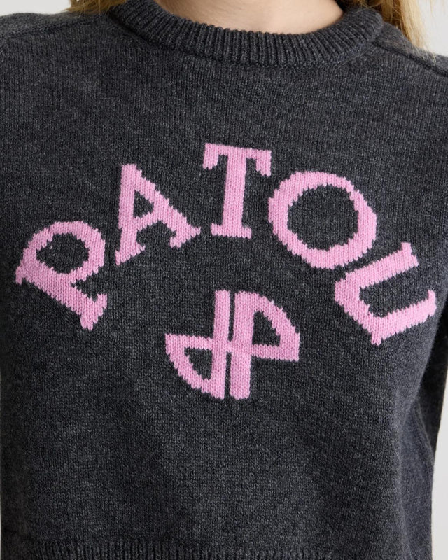 LOGO AND JP MONOGRAM CROPPED INATARSIA TOP - MERCURY KN3038041 -964G MERCURY PATOU 