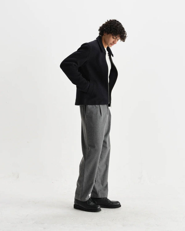 BOILED WOOL ELDON JACKET - MIDNIGHT NAVY AW25-JKT-ELD-BWP-MID -MIDNIGHT NAVY WAX LONDON 
