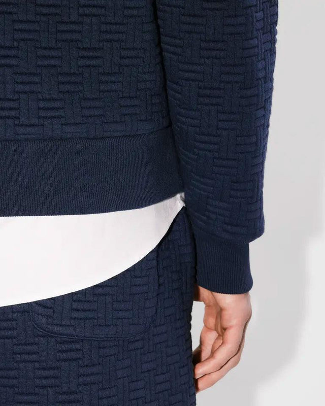 WEAVE EMBROIDERED SWEATSHIRT - MIDNIGHT BLUE FE65SW2154MU -79 kenzo 