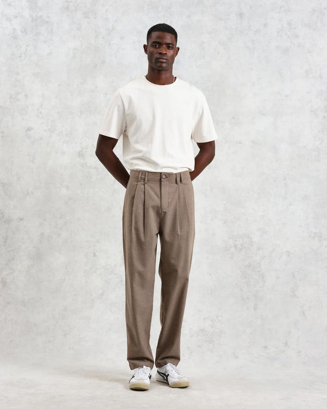 RALEIGH TROUSER CHEVRON - NATURAL AW24-TRO-PLE-AYH-NAT -NATURAL WAX LONDON 