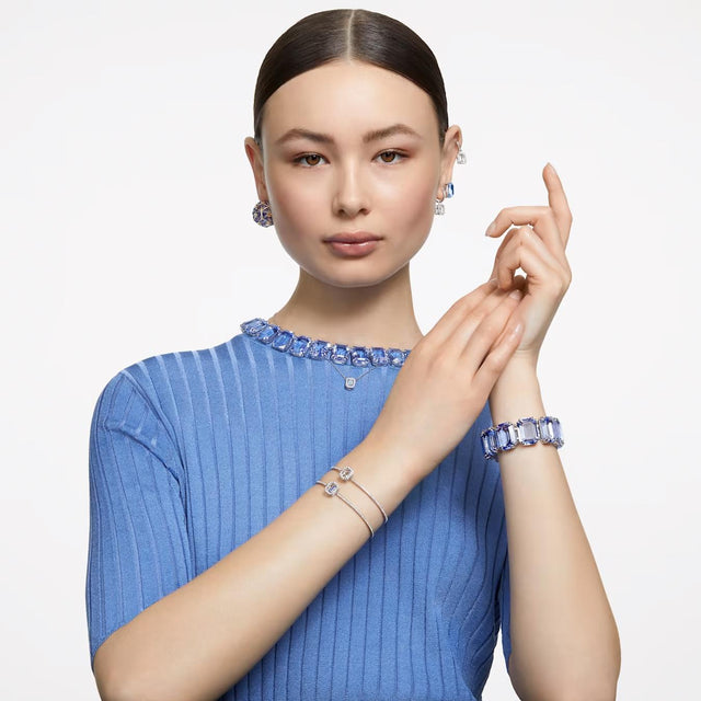 MILLENIA BANGLE - BLUE/RHODIUM PLATED