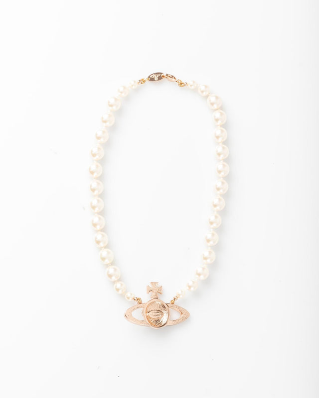 ONE ROW PEARL CHOKER - PINK GOLD