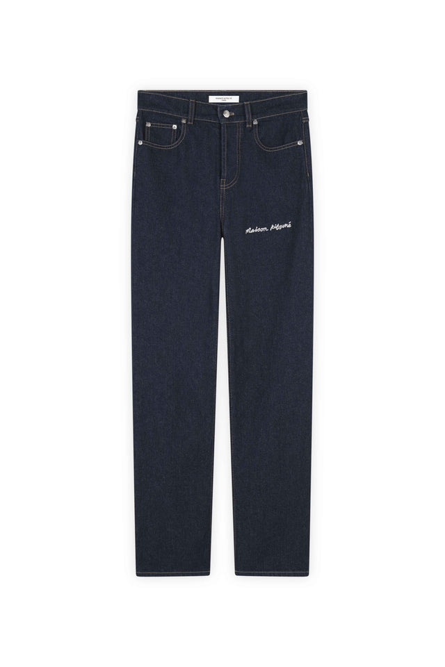 HIGH WAISTED JEANS - WASHED INDIGO LW01103WW0081 WASHED INDIGO Maison Kitsune 