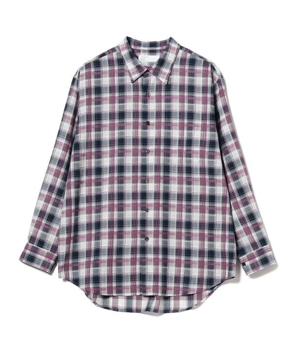 IG/RDOBBY CHECK A SHIRT - PURPLE CHECK 2311-0169-262 89 BEAMS 
