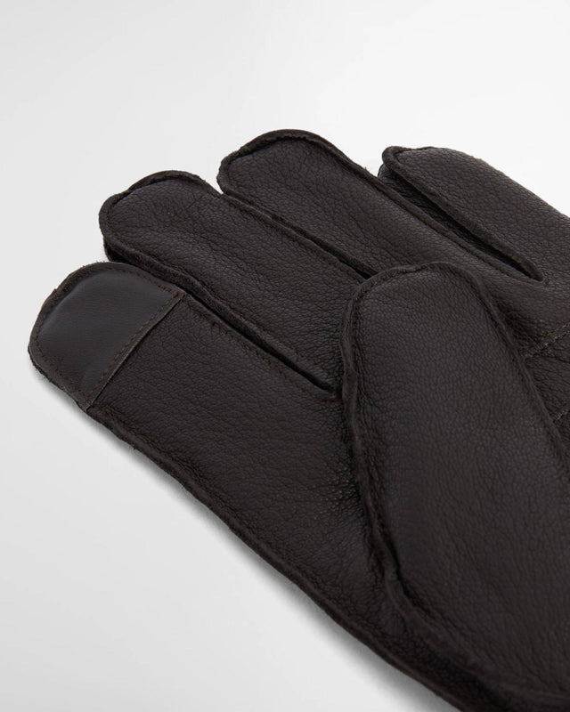 HIGHFIELD LEATHER GLOVES - DARK BROWN MGL0145BR91 -DARK BROWN BARBOUR 