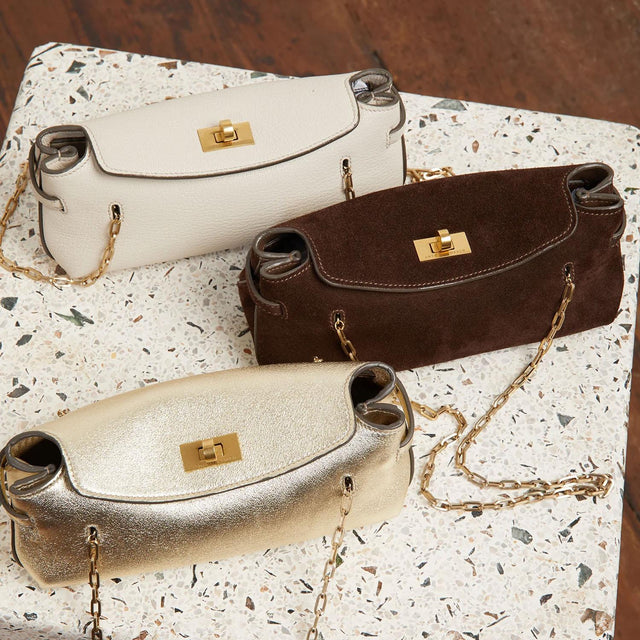MINI WAVERLEY BAG - LIGHT GOLD METALLIC NAPPA 192057 Metallic Nappa ANYA HINDMARCH 