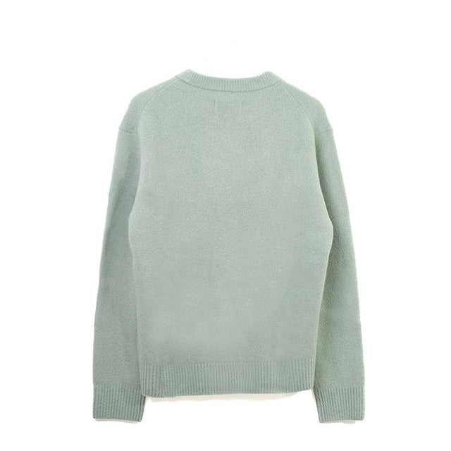 WILDE CREW PLAIN JERSEY BOUCLE - GREEN AW24-KNT-WLD-BLG-GRE -GREEN WAX LONDON 