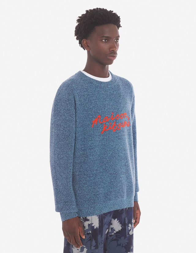 HANDWRITING COMFORT JUMPER - SKY BLUE MELANGE