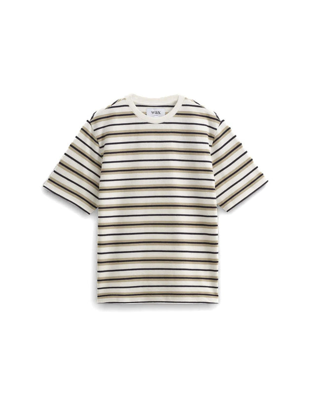 DEAN STRIPED TEXTURED T-SHIRT - ECRU