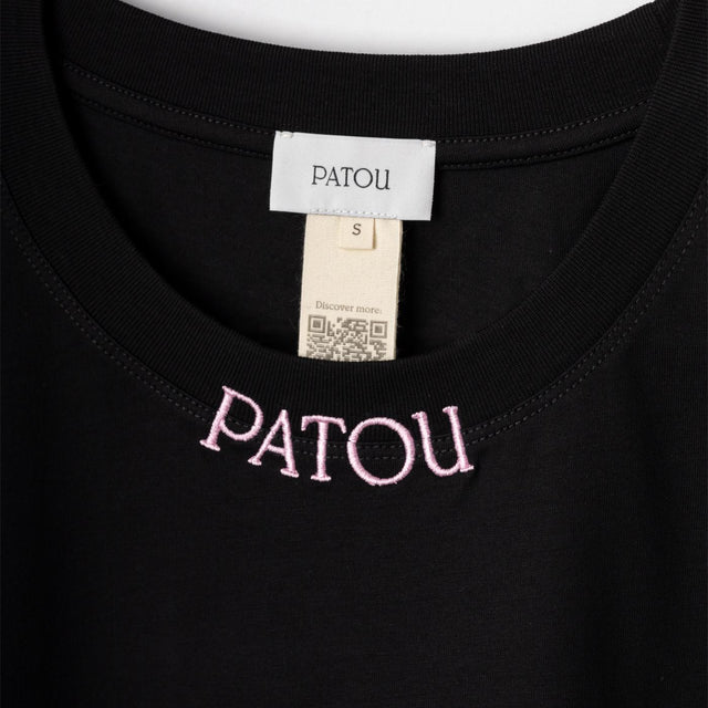 EMBROIDERED COLLAR CROPPED T-SHIRT - BLACK JE1359999 -999B BLACK PATOU 