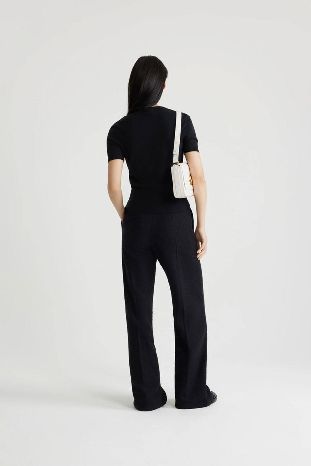 JACQUARD SHORT SLEEVES KNIT - BLACK KN0688045 -999B PATOU 