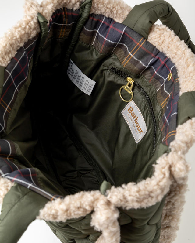 MARNIE QUILT TOTE BAG - OLIVE LBA0482OL71 -OLIVE BARBOUR 