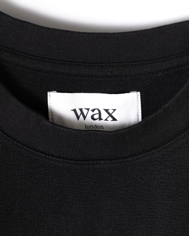 DEAN TEXTURED T-SHIRT - BLACK WI00-TEE-DEA-APF-BLK BLACK WAX LONDON 