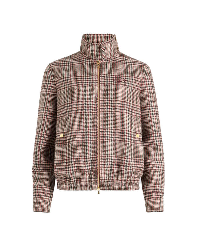 ZIPPED HIGH NECK BOMBER JACKET - PRINCE OF WALES OU0380227 -5082 PRINCE OF WALES PATOU 