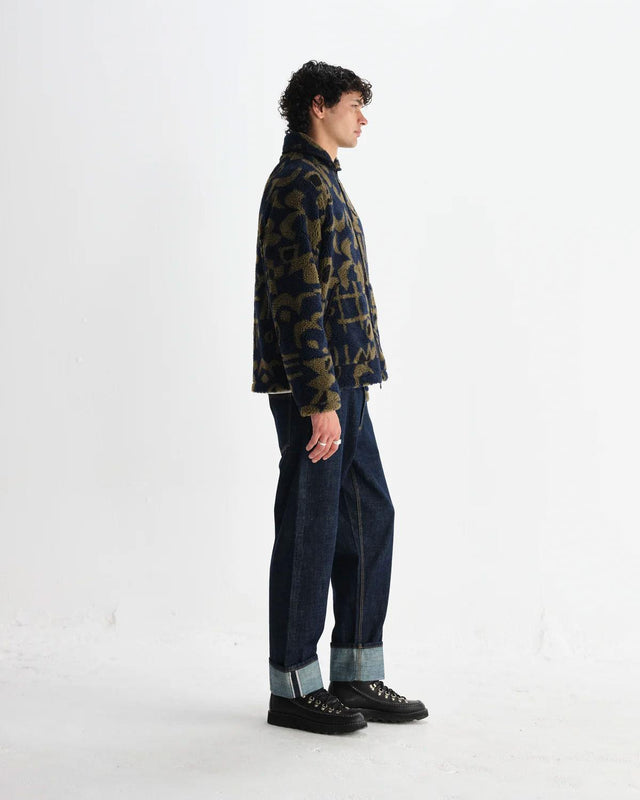 SHAPES BORG TATE FLEECE - NAVY/ KHAKI AW25-JKT-TAT-BZT-NVK -NAVY/KHAKI WAX LONDON 