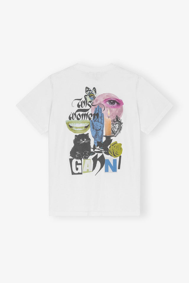 BASIC COLLAGE RELAXED T-SHIRT - BRIGHT WHITE