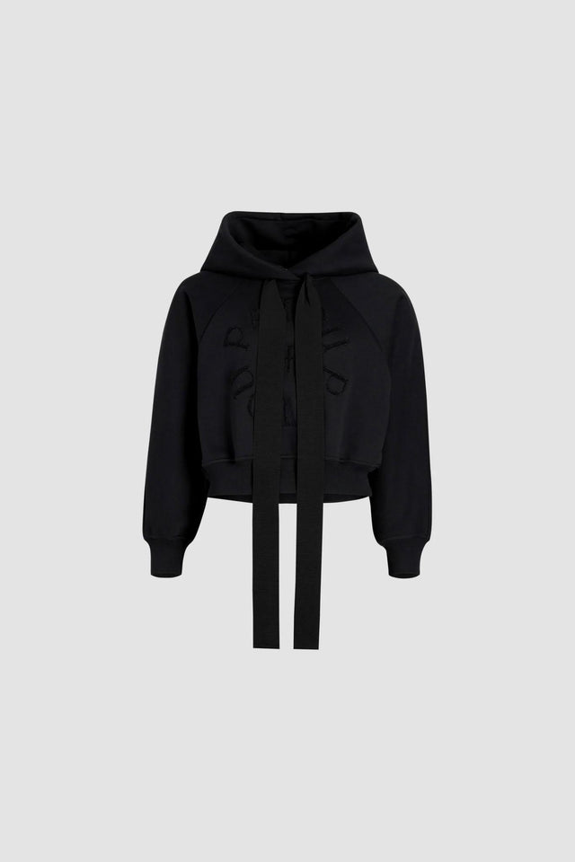 CROPPED MEDALLION HOODIE - BLACK JE0699995 -999B PATOU 