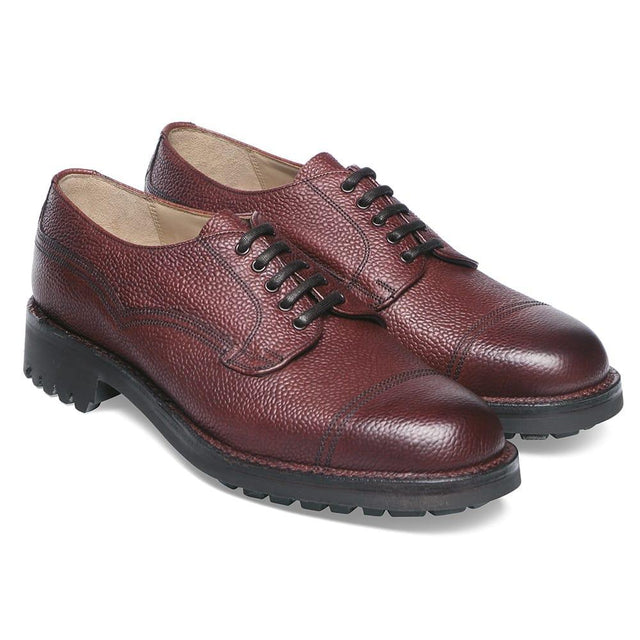 CAIRNGORM II C VELDTSCHOEN DERBY LEATHER SHOES - BURGUNDY GRAIN