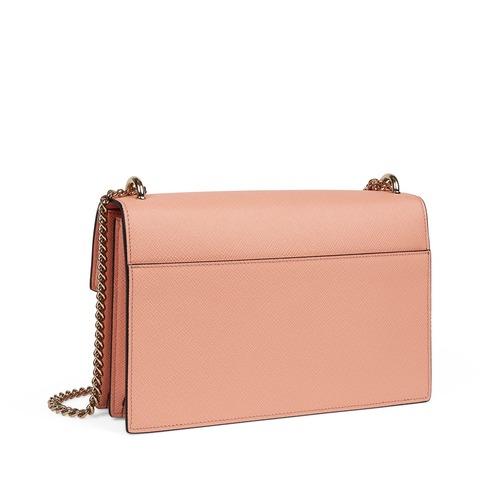 PANAMA ENVELOPE BAG WITH CHAIN - PEACH