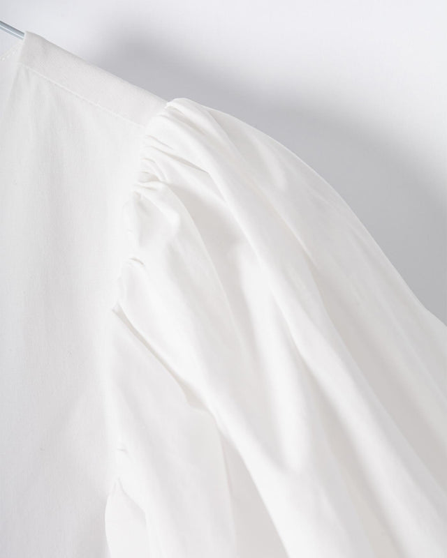 PUFF SLEEVE MIDI DRESS - BRIGHT WHITE 114478400 -400 BRIGHT WHITE ROTATE 