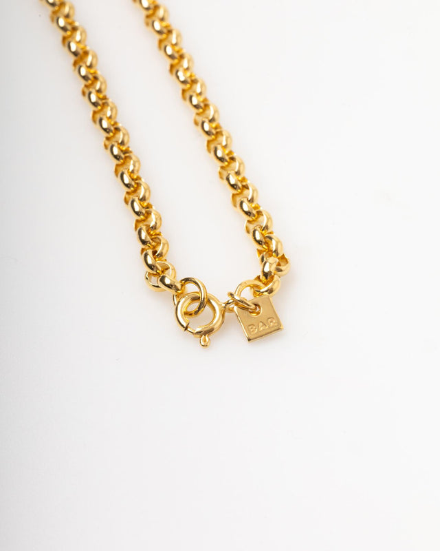 CHUNKY BELCHER NECKLACE - GOLD CH-BEL-NE-104 -GOLD BAR JEWELLERY 