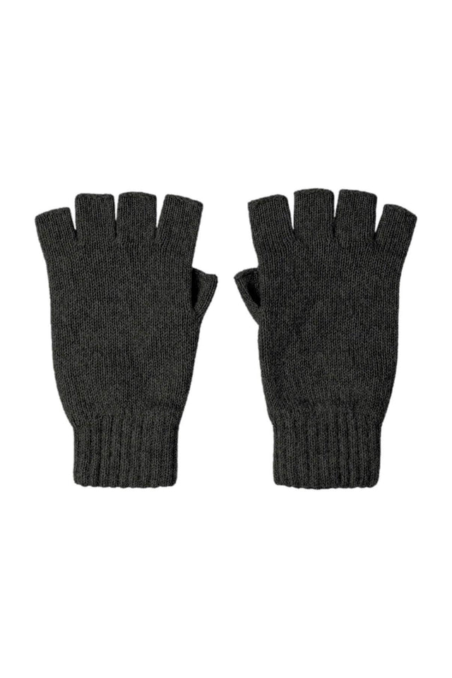 CASHMERE KNITTED FINGERLESS GLOVES - MID GREY HAY02223 -MID GREY JOHNSTONS OF ELGIN 