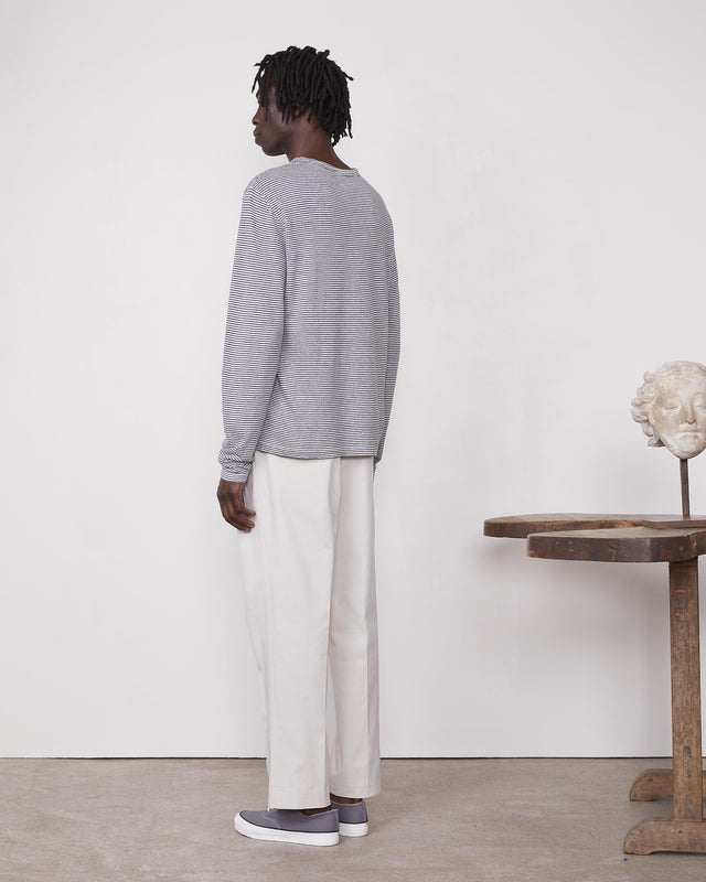 STRIPE T-SHIRT - HEATHER GREY/ ECRU S25MTEE227 -HEATHER GREY/ECRU OFFICINE GENERALE 
