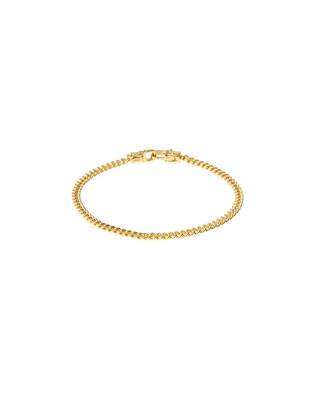 CURB BRACELET M - GOLD 100258 -GOLD TOM WOOD 