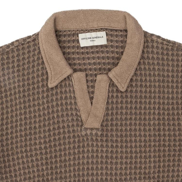 PELE POLO - TAUPE/ DRYBROWN S25MTEE221 -TAUPE/DRYBROWN OFFICINE GENERALE 
