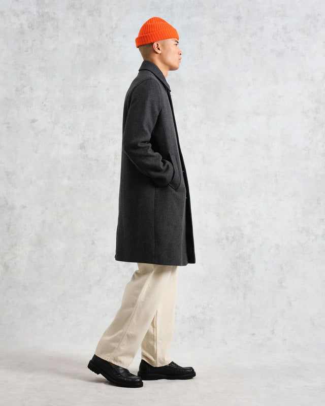 STAN TWILL WOOL CAR COAT - CHARCOAL AW24-OUT-STL-BJL-CHR -CHARCOAL WAX LONDON 