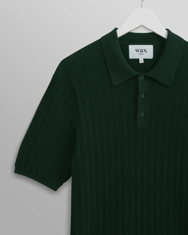 NAPLES POLO - GREEN SS24-KNT-NPL-BAR-GRN GREEN WAX LONDON 