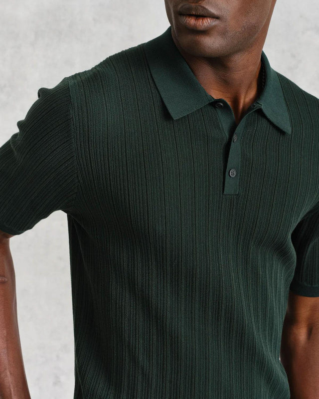 NAPLES POLO - GREEN SS24-KNT-NPL-BAR-GRN GREEN WAX LONDON 