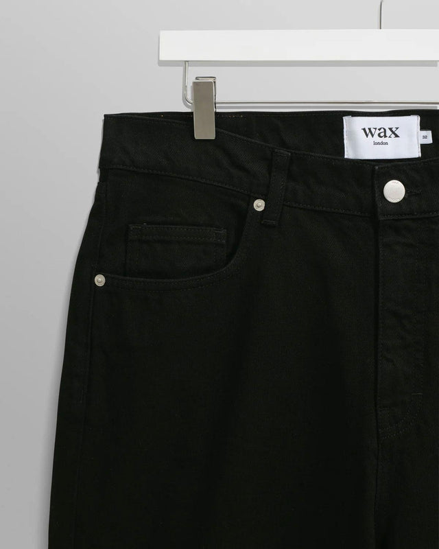 FELIX LOOSE FIT DENIM JEANS - BLACK WI00-DEN-LOO-BIF-BLK -BLACK WAX LONDON 