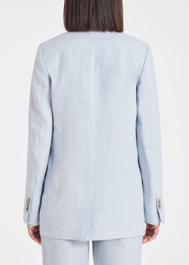 WOMEN'S LINEN ONE-BUTTON BLAZER - PALE BLUE W1R-254JC-M01427 41A PAUL SMITH 