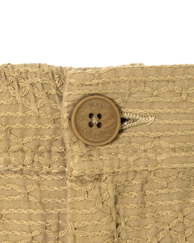 KURT SHORT HONEYCOMB DOBBY - KHAKI SS25-STS-KUR-BRV-KHA -KHAKI WAX LONDON 