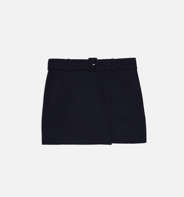 BELTED MINI SKIRT - BLACK